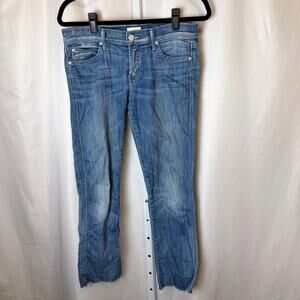 MOTHER The Rascal Cuff Jeans Women’s 28 Raw Hem Ankle Straight Made in USA
